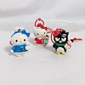 Vintage 2004 Sanrio Hello Kitty Christmas Miniature Ornaments Badu-Maru Red Cord